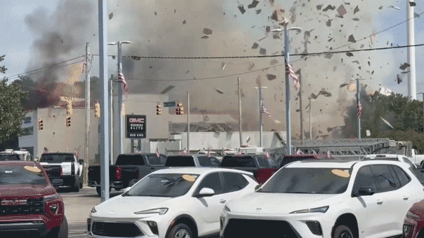 North Carolina veterinary office explosion injures firefighters after crash ruptures gas line